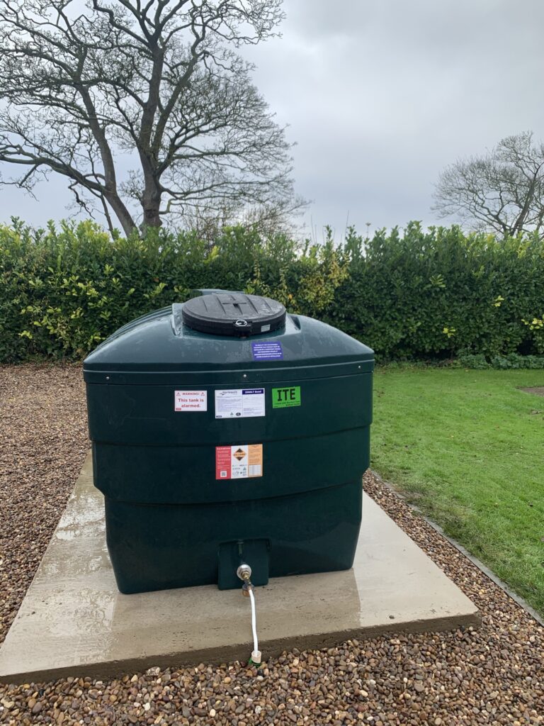 Newly installed bunded oil tank